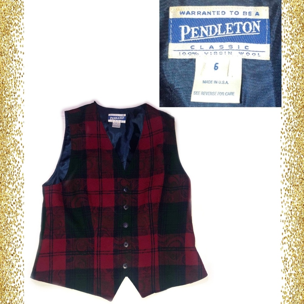 Vintage Pendleton women's plaid vest  size 6